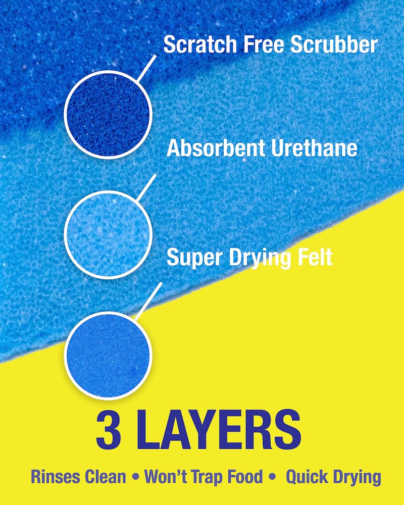 Scrubex Non-Scratch Odor Resistant Scrub Sponge, Multi-Purpose Sponge for Kitchen and Household, Safe for Non-Stick Cookware (12 sponges) - Image 4